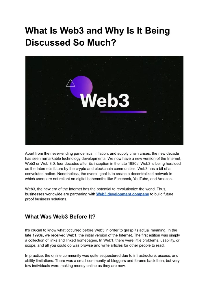 what is web3 and why is it being discussed so much