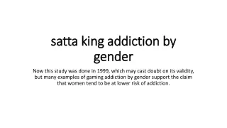 satta king addiction by gender