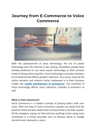 journey from e commerce to voice commerce