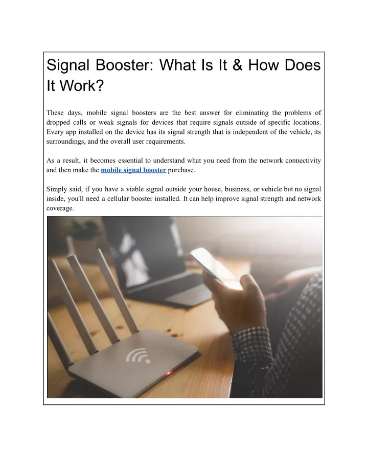 signal booster what is it how does it work