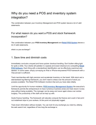 Why do you need a POS and inventory system integration_