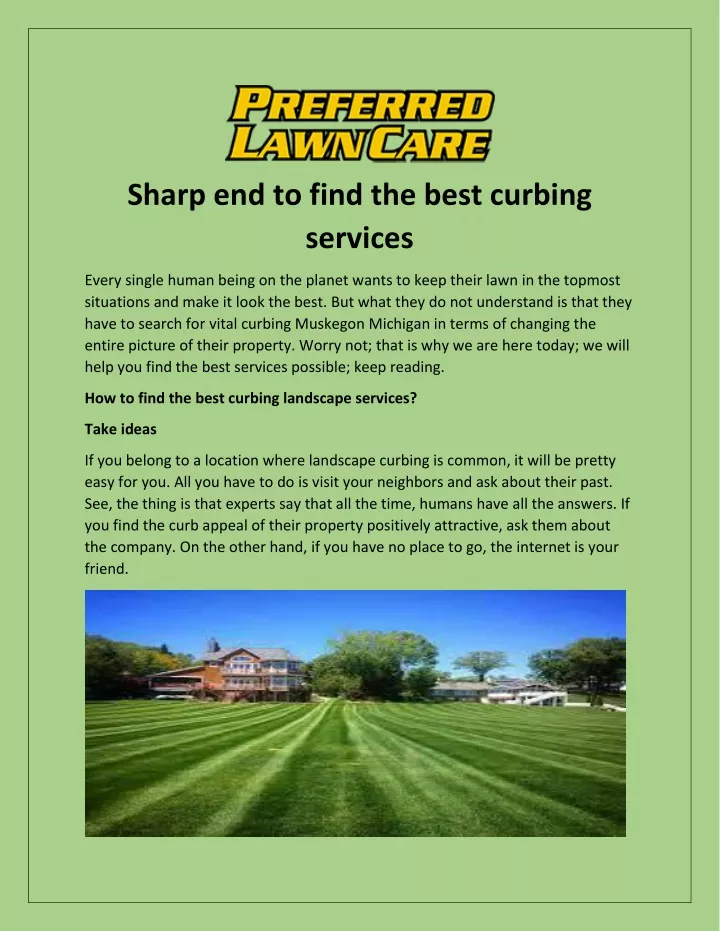 sharp end to find the best curbing services