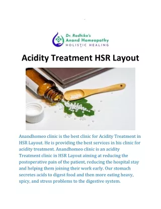 Acidity Treatment HSR Layout