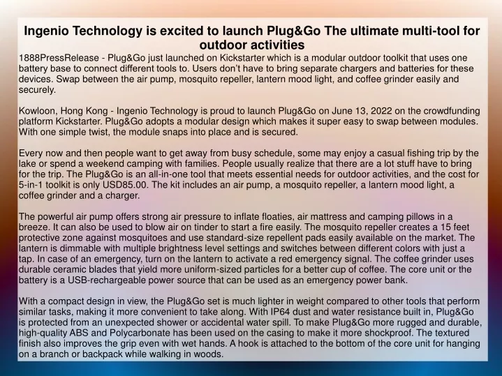 ingenio technology is excited to launch plug