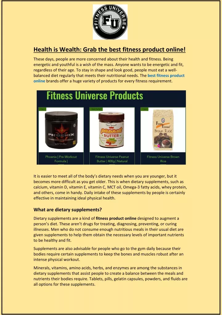 health is wealth grab the best fitness product