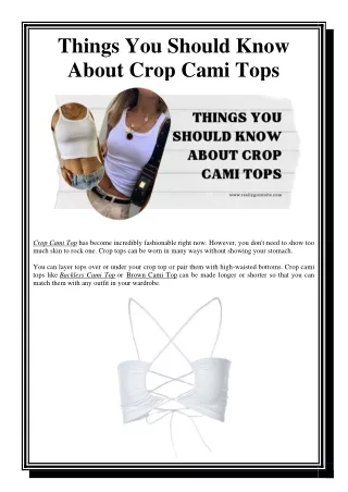 Things you should know about crop cami tops