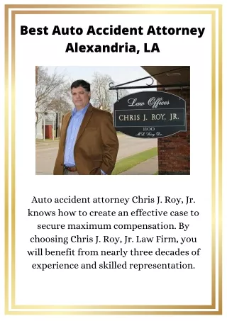 Best Auto Accident Attorney Alexandria, LA