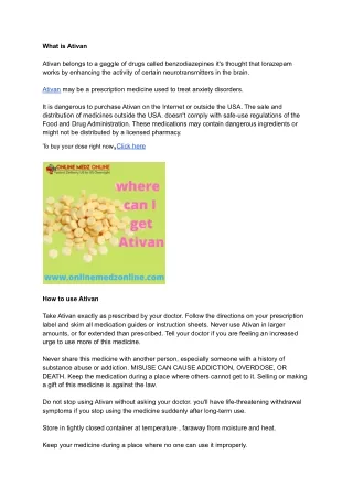 what is ativan