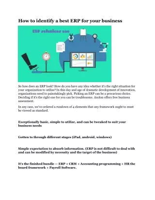 how to identify a best erp for your business