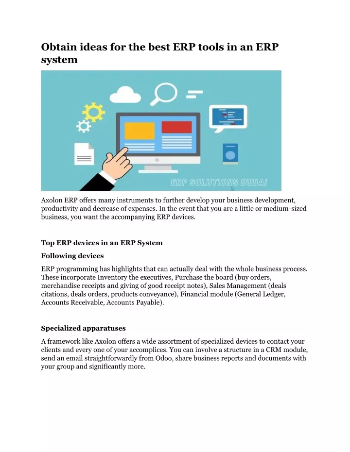 obtain ideas for the best erp tools