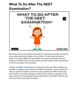 What To Do After The NEET Examination_