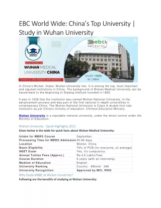 ebc world wide china s top university study