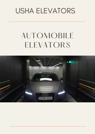 AUTOMOBILE ELEVATORS