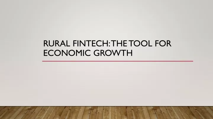 rural fintech the tool for economic growth