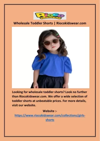 wholesale toddler shorts riocokidswear com