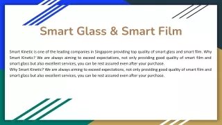 Smart Glass & Smart Film