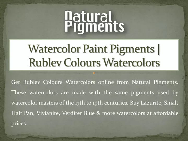 watercolor paint pigments rublev colours watercolors