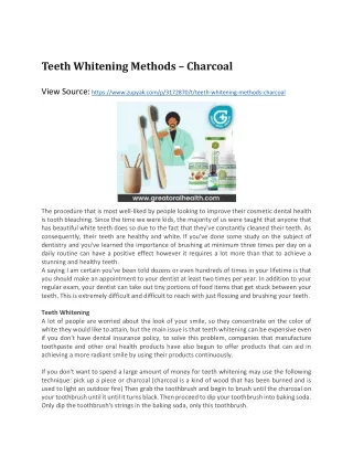 teeth whitening methods charcoal