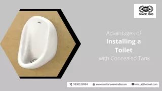 Advantages of Installing a Toilet with Concealed Tank