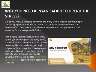 why you need kenyan safari to upend the stress
