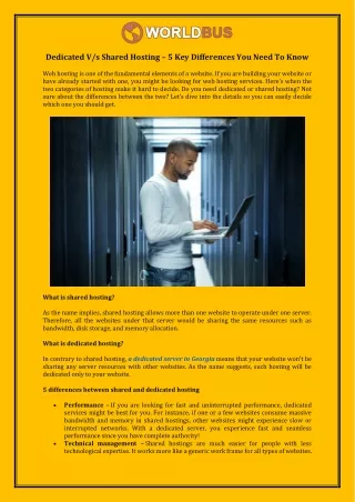 dedicated v s shared hosting 5 key differences