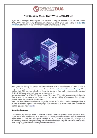 vps hosting made easy with worldbus