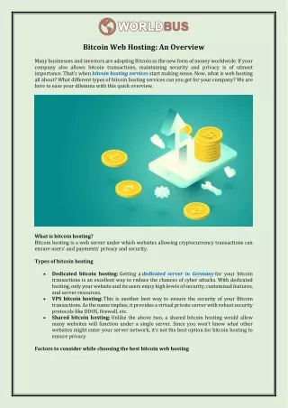 bitcoin web hosting an overview many businesses