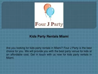 Kids Party Rentals Miami