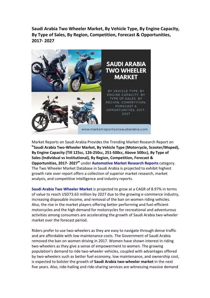 saudi arabia two wheeler market by vehicle type
