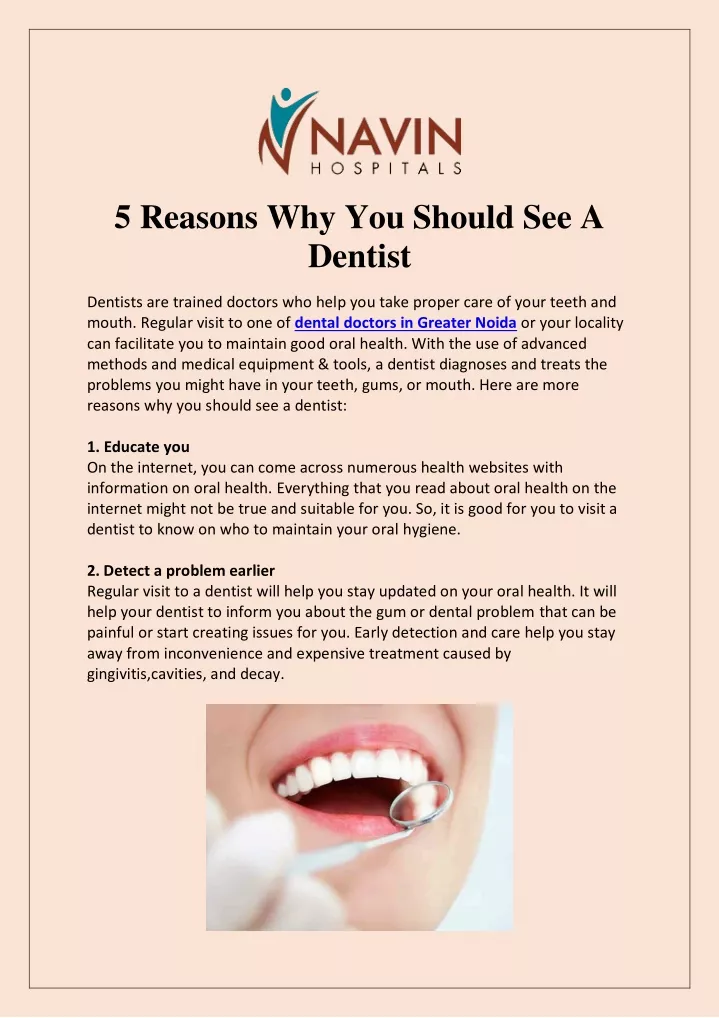 5 reasons why you should see a dentist