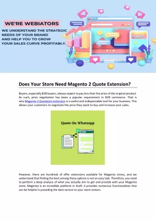 does your store need magento 2 quote extension
