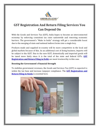 GST Registration And Return Filing Services You Can Depend On