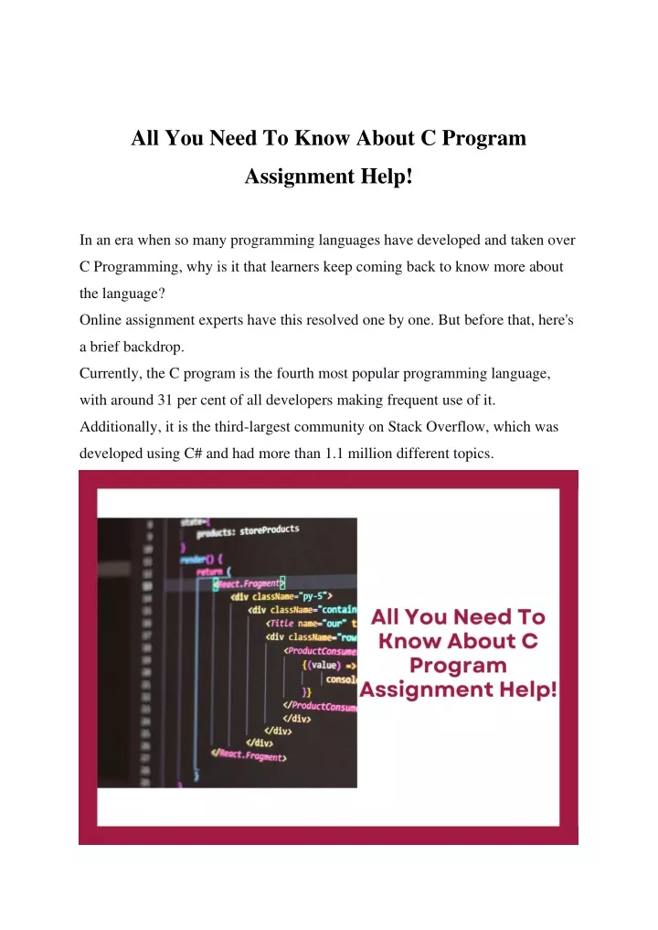 all you need to know about c program