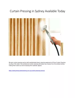 Curtain Pressing in Sydney Available Today