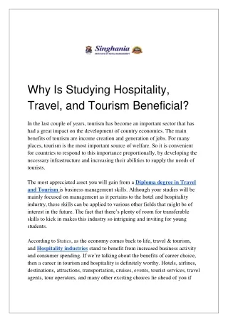 Why Is Studying Hospitality, Travel, and Tourism Beneficial