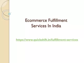 ecommerce fulfillment services in india