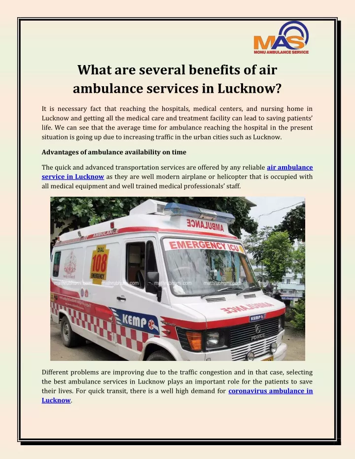 what are several benefits of air ambulance