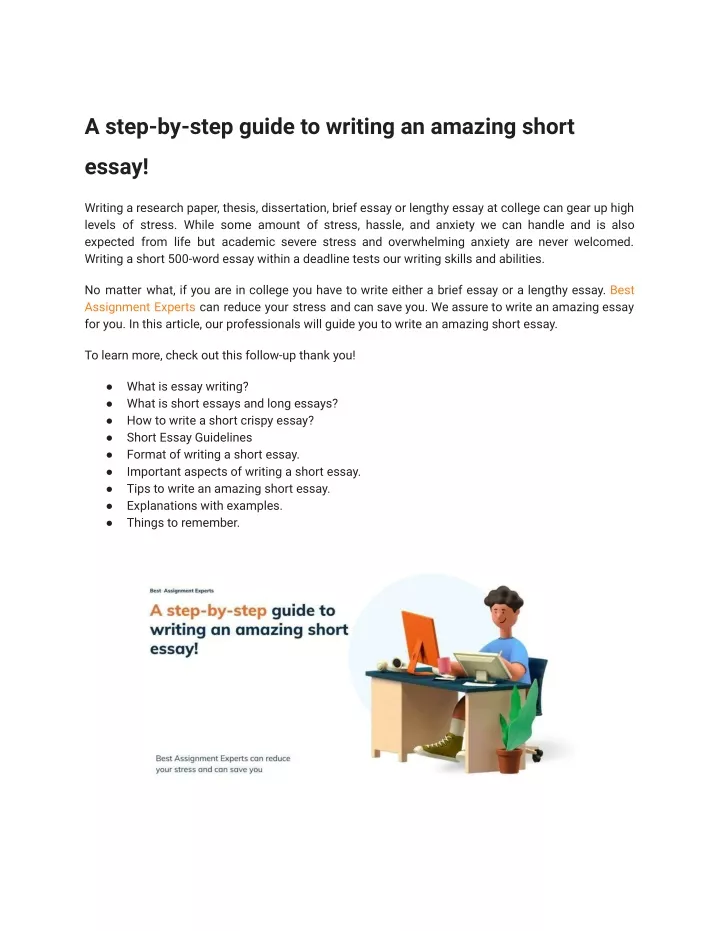 a step by step guide to writing an amazing short