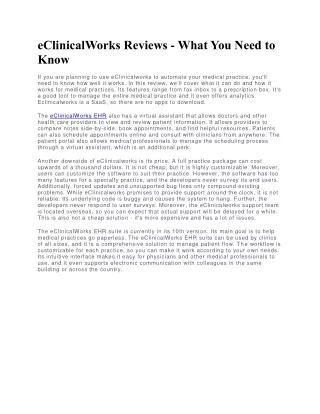 eclinicalworks reviews what you need to know