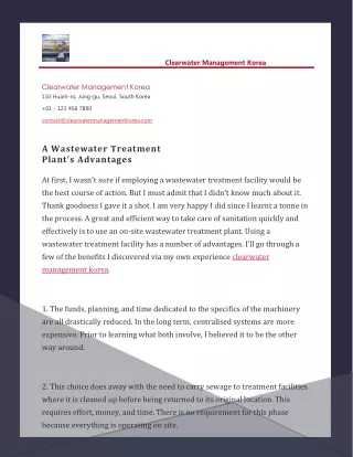clearwater management korea
