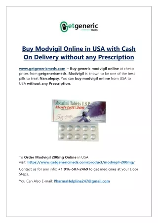 Buy Modvigil 200mg Tablets to reduce extreme sleepiness