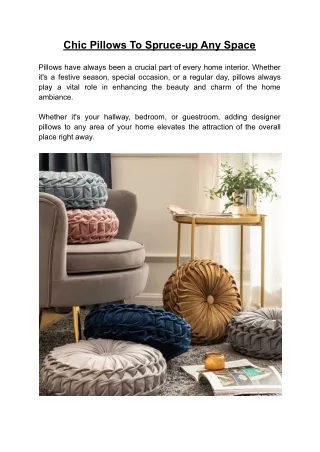 chic pillows to spruce up any space