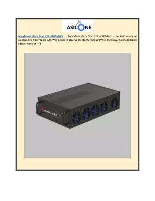 Anexminer Dark Star Et7 6000mh/s | Asicone.net