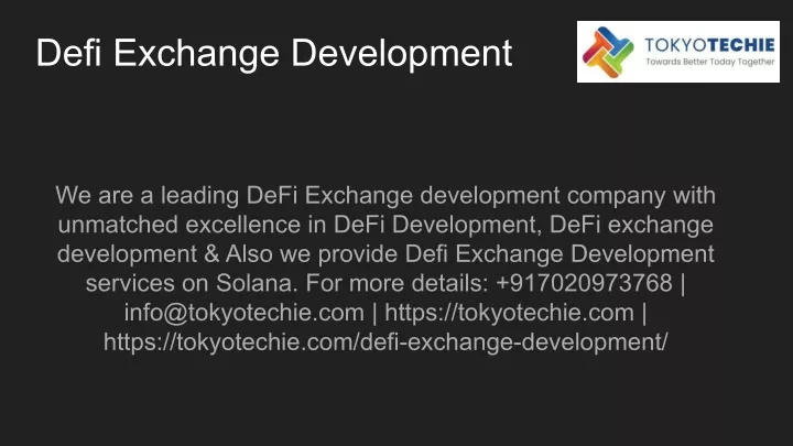 defi exchange development