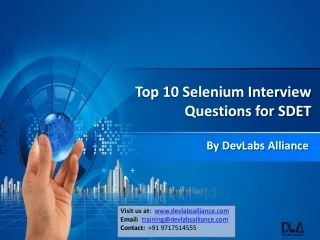 DevLabs Alliance Top 10 Selenium Interview Questions for SDET