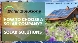 How to Choose a Solar Company - Solar Solutions
