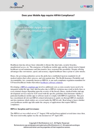 does your mobile app require hipaa compliance