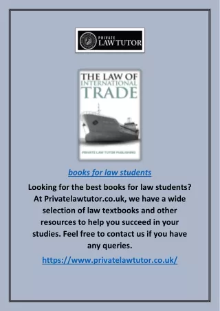 Books For Law Students | Privatelawtutor.co.uk