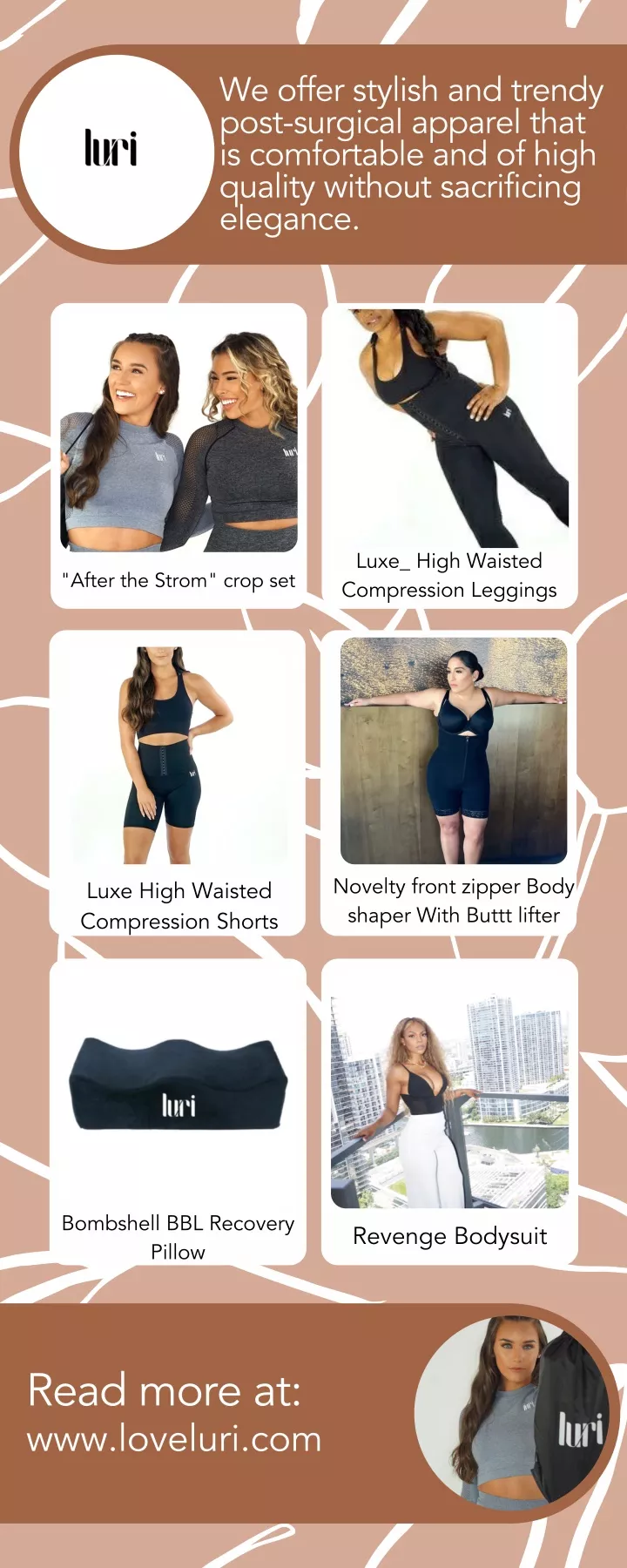 we offer stylish and trendy post surgical apparel