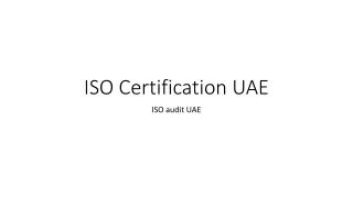 ISO Certification UAE
